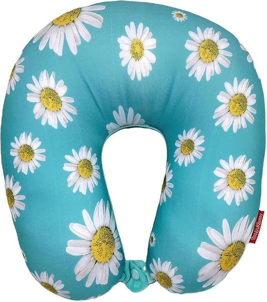 Bookishbunny U Shaped Micro Beads Microbead Neck Head Support Travel Pillow, 12"x12"x4" (DaisyTeal)