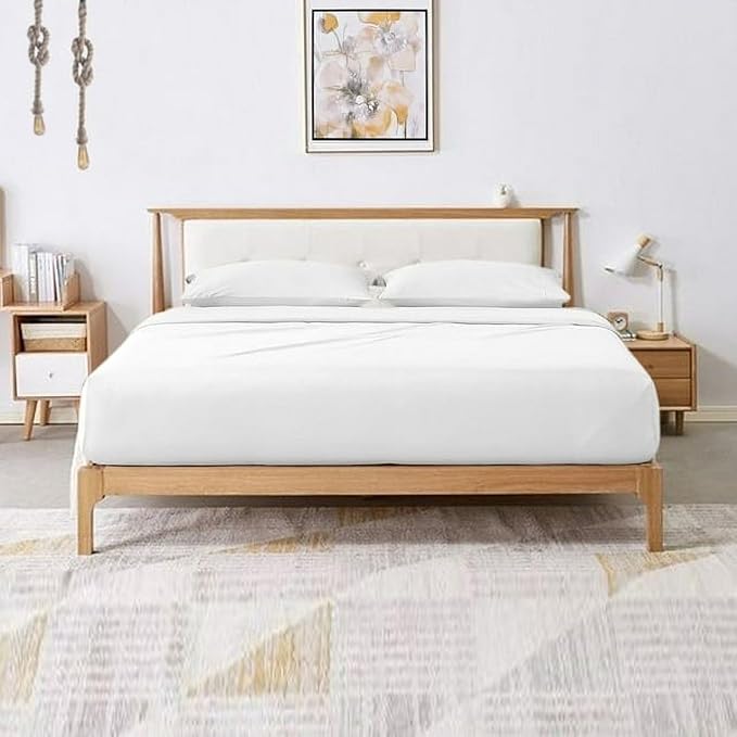 Luxury 1-Piece Fitted Sheet + 2-Piece Pillowcases(Without Flat Sheet) California King – 800 TC Pima Cotton, Heavyweight Fabric, Deep 15" Pockets, Ultra Soft & Durable (White)