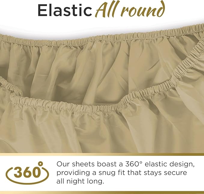 Full XL 100% Microfiber Double Brushed Sheet Set - Extra-Soft, Breathable & Wrinkle-Free - 15" Deep Pockets, 54" x 80" - Ideal for Extra Long Full Beds - 4PC Set (Full XL, Taupe)