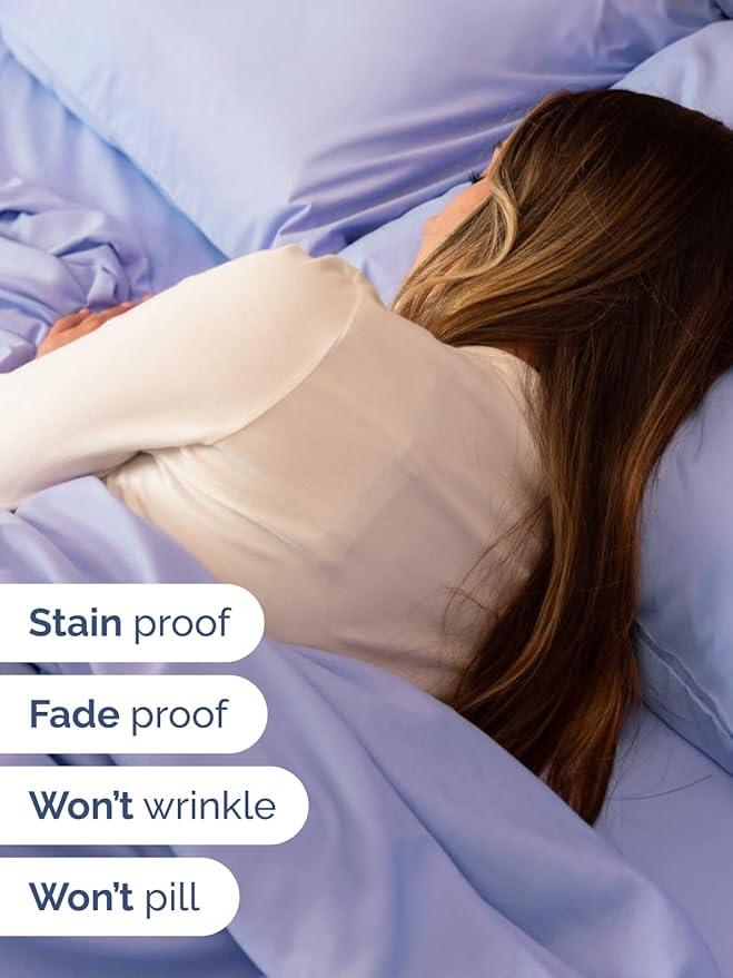 Extra Deep Twin XL Sheet Set - 4 Piece Breathable and Cooling Sheets - Hotel Luxury Bedding for Women, Men, Kids & Teens - Easy Secure Fit - Soft, Wrinkle Free & Comfy - Extra Deep Pockets - Lavender