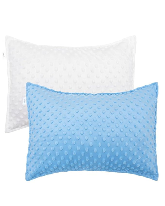ALVABABY Toddler Pillowcase Kids Pillow Cover Polyester Bean Velvet Soft Warm 2 Pack Fit 13"x 18" or 12"x16" Envelope for Girl Boy Sleepy Travel 2TPD04A