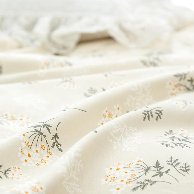 Floral Duvet Cover Queen, 100% Brushed Microfiber 3 Pieces Queen Floral Bedding Sets, Reversible Floral Chic Garden Style Floral Pattern Queen Duvet Cover Floral with Zipper Closure (Floral, Queen)