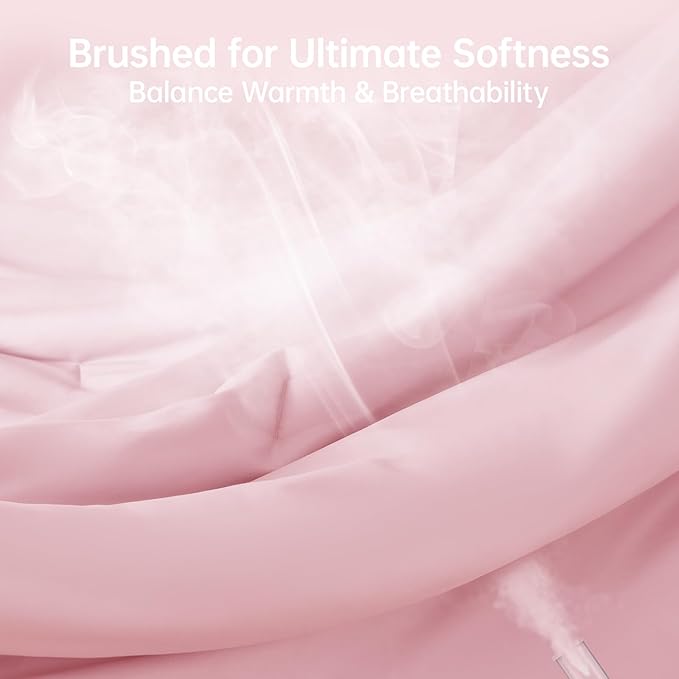 MUXHOMO Pink California King Comforter Set, All Season Ultra Soft Down Alternative Bedding - 3 Piece Lightweight Bed Set Includes 1 Comforter (104"x96") and 2 Pillow Shams (20"x36")