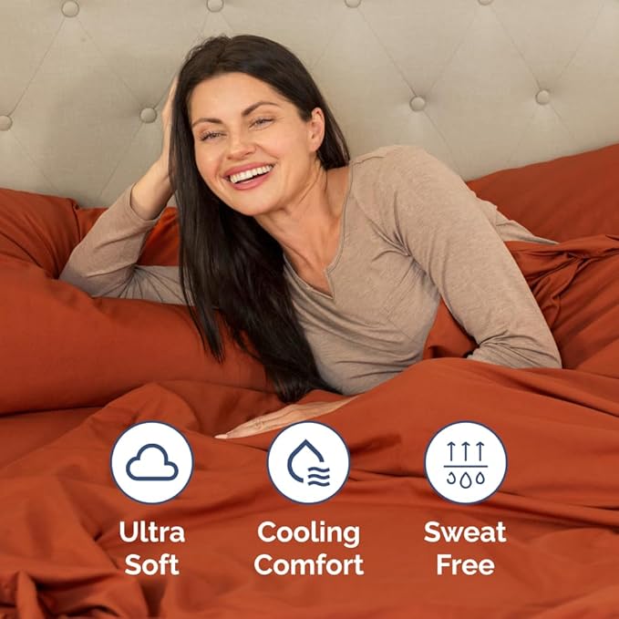 Full XL Size 4 Piece Sheet Set - Comfy Breathable & Cooling Bed Sheets Set - Hotel Luxury Bedding for Women, Men, Kids, Teens, Boys & Girls - Deep Pockets, Soft, Wrinkle Free - Oeko-Tex - Terracotta