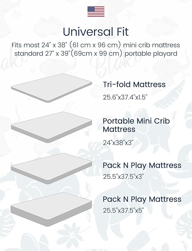 TotAha Premium Soft Graco Pack n Play Sheets Fitted, Super Stretchy Jersey Knit Mini Crib Sheets Fitted, Silky Comfort Pack and Play Mattress Sheets, 2 Pack (Forest Animals)