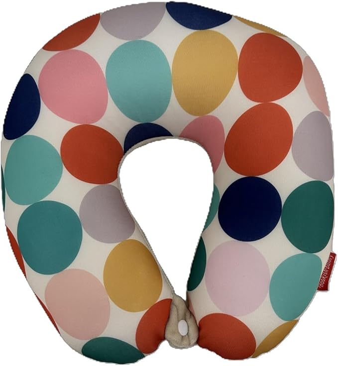 Bookishbunny U Shaped Micro Beads Microbead Neck Head Support Travel Pillow, 12"x12"x4" (Rainbow)
