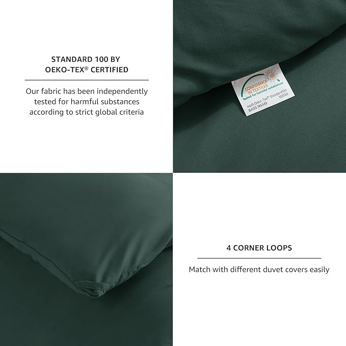 CozyLux Oversized King Comforter Set Forest Green, 3 Pieces 120x98 Solid Breathable Quilted Style Bedding Sets All Season, Luxury Soft Down Alternative Comforter Bed Set (1 Comforter & 2 Pillowcases)