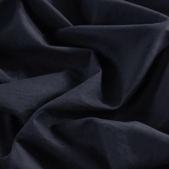 NEXHOME PRO Queen Duvet Cover Set, 100% Certified Organic Cotton with Washed Feel & Linen-Like Texture, Comfortable & Breathable, Home Bedding Set Dark Grey (No Comforter) 9090