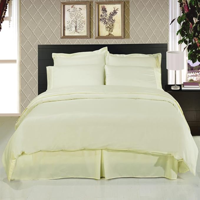 Royal Hotel Bedding 8pc King Size Bed-in-a-Bag Solid Ivory 600-Thread-Count Siberian Goose Down Alternative Comforter 100 Percent Cotton - Includes Sheets and Duvet Cover Sets