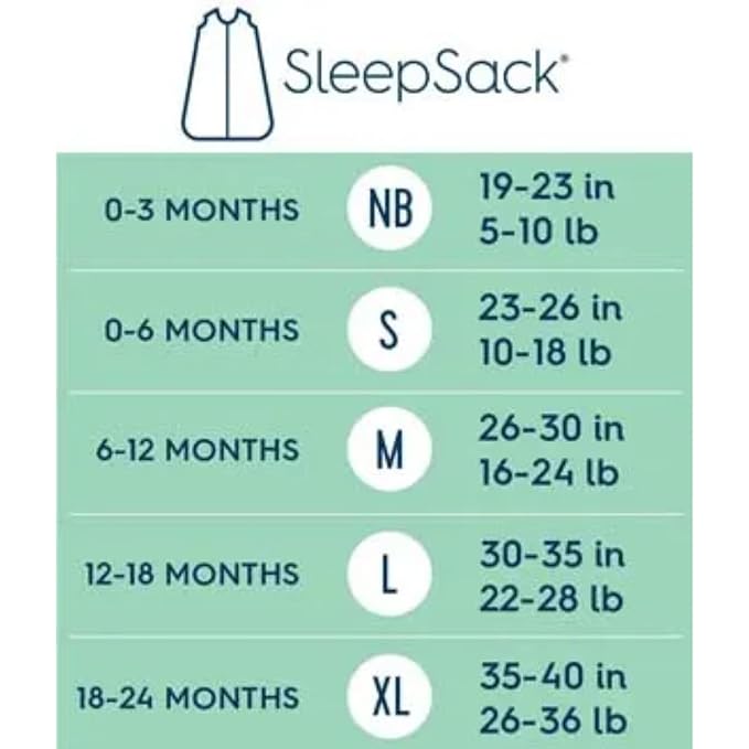 HALO SleepSack, 100% Cotton Wearable Blanket, Swaddle Transition Sleeping Bag, TOG 0.5, Weather Friends, Small, 0-6 Months