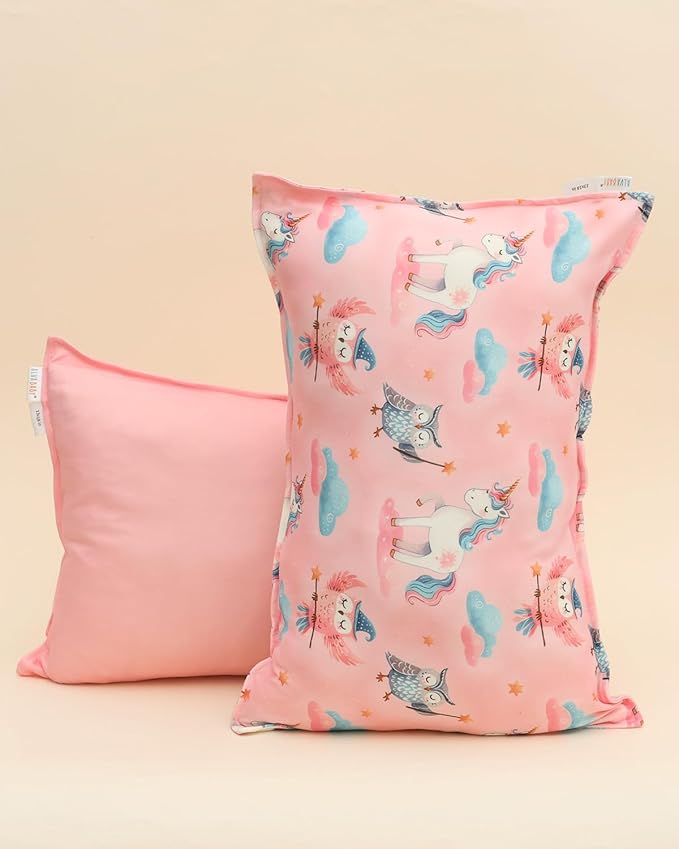 ALVABABY Toddler Pillowcase Stretchy Soft Kids Pillow Cover Fit 13"x 18" or 12"x16" Envelope for Girl Boy Sleepy Travel 2 Pack 2TPE46A