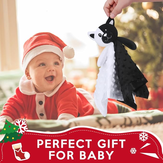 Pro Goleem Cat Loveys for Babies, Soft Security Blanket High Contrast Baby Toys for Newborn Stuffed Animals Baby Gifts for Boys and Girls, 16 Inch