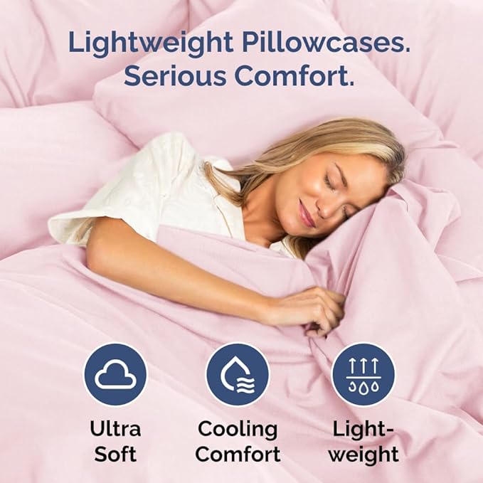 King Pillow Cases Set of 4 - Ultra Soft Hotel Quality Pillowcase Covers - Comfy, Cozy & Wrinkle Free - Shrinkage and Fade Resistant - Machine Washable Pillow Protectors - 4 Piece Set - Lavender Pink