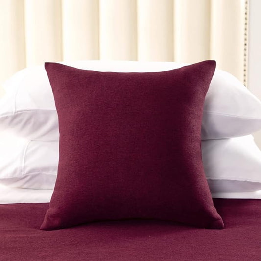 AMBERIS 2 Pillowcases (45×45cm)(Without Insert) Red, Imitation Linen Decorative 2 Pillowcases (Without Insert) for Home Hotel