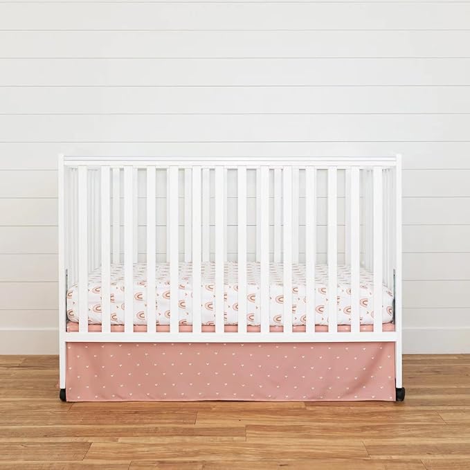 Cokouchyi 3 Piece Rainbow Boho Crib Bedding Set - Standard Size Nursery Bedding for Boys and Girls with Crib Sheet, Comforter & Crib Skirt