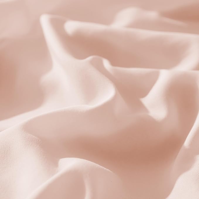 SLEEP ZONE Nanotex Super Soft Cooling Queen Bed Sheets Set for Kids 3 Piece - Easy Care Fitted Flat Sheet & Pillowcase Sets - Wrinkle Free,Fade Resistant,Deep Pocket 16",Rose Pink,Queen