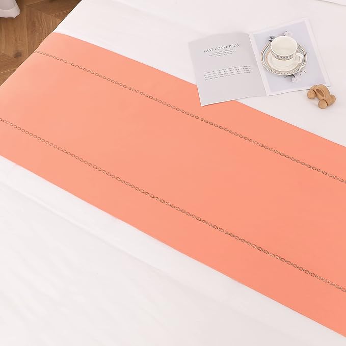 Coral Bed Runner, Scarves for Hotel & Wedding Room Decor, King Size, 260 x 50 cm