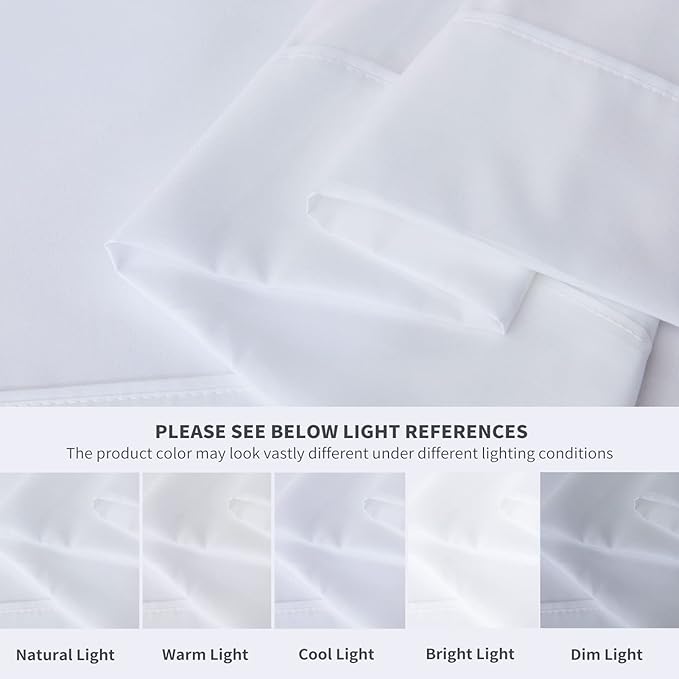 Maple&Stone Queen Flat Sheet 6 Pack,Premium Soft & Breathable,Brushed Microfiber Fabric,Anti-Shrinkage & Non-Fading,Bulk Flat Sheets Only Queen Size (White)