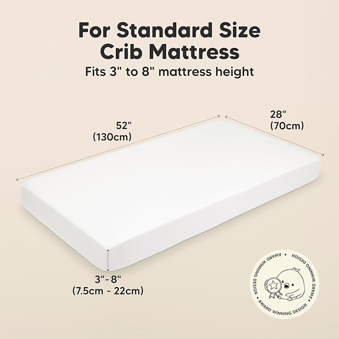 KeaBabies 2-Pack Organic Crib Sheets for Boys, Girls - 52x28 Fitted Crib Mattress Sheet Neutral, Breathable Jersey Cotton Cover for Baby Bed, Toddler Mattress, Soft & Cute Prints (Cloud)