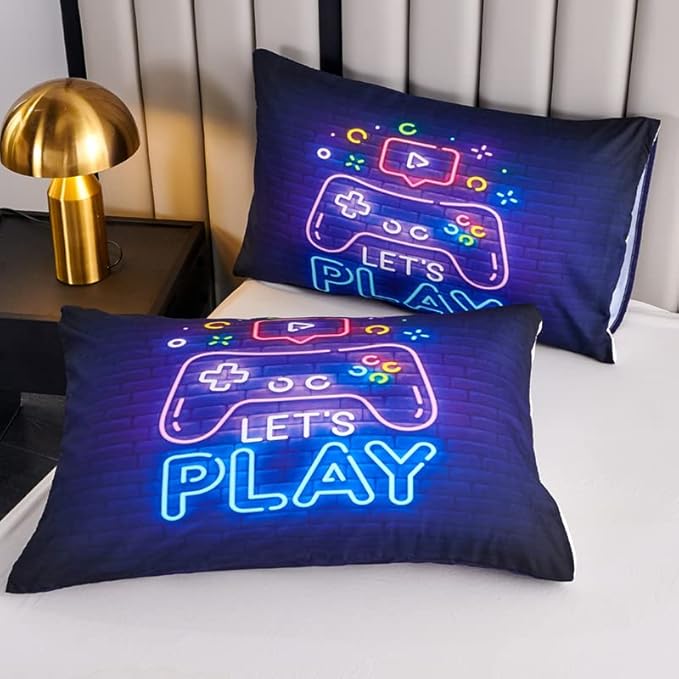 Gaming Bedding Sets for Boys,Twin Comforter Set for Boys,Gaming Comforter Set for Boy,Kids Bedding Twin with 2 Pillowcases,Microfiber Boy Bed Set,All Season Use