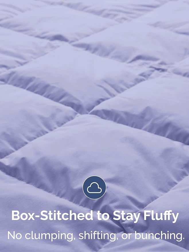 Full Size, Lavender Alternative Down Comforter - Warm, Lightweight & Breathable Hotel Quality Bedding Set for Men, Women, Kids & Teens - All Season Oversized Cooling Microfiber Duvet Insert Comforter