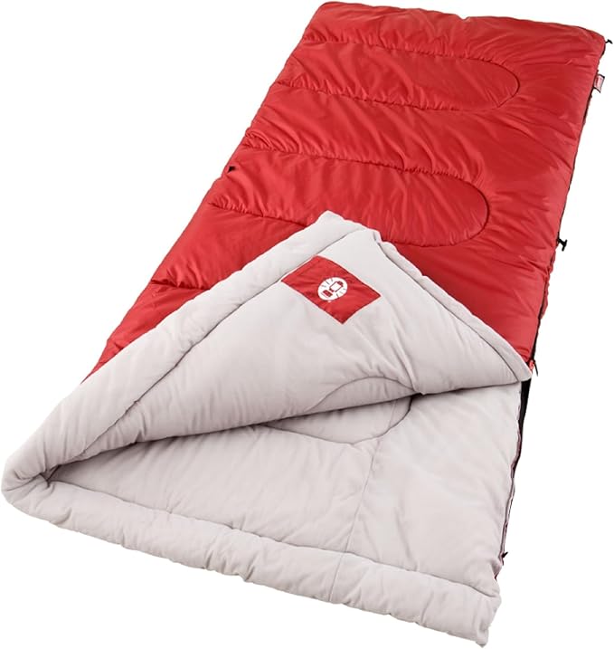 Coleman Palmetto 30⁰F to 50⁰F Adult Sleeping Bag, Cool-Weather Sleeping Bag with Snag-Free Zipper & Soft Liner, Machine Washable