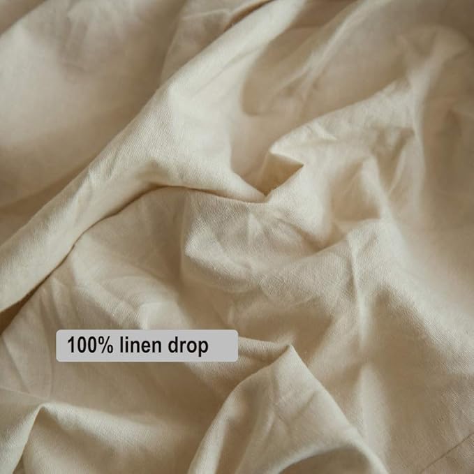 Simple&Opulence Belgian Linen Bed Skirt with Classic 14 inch Tailored Drop Dust Ruffle, Easy Fit Breathable Premium Natural Flax- Pleated Linen, King