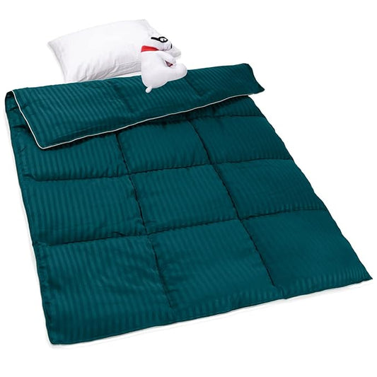 ZPECC Toddler Down Alternative Comforter, 39x47 Hypoallergenic Baby Blanket Quilt, Soft Breathable Lightweight All Season Kids Duvet Insert for Crib Stroller Cot Daycare, Teal