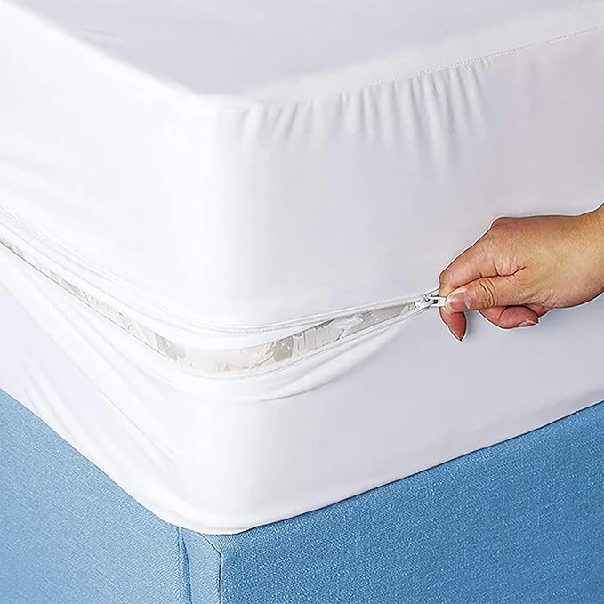 Waterproof Mattress Cover Protector Encasement for (King) Bed by PREMIUS, Zippered, Extra Deep 16 Inches Pocket Protector, Breathable & Noiseless, Microfiber Fabric, Machine Washable, Stretch Pockets
