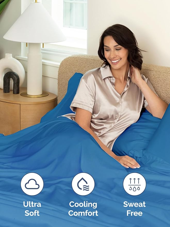 Extra Deep Twin Sheet Set - 4 Piece Breathable and Cooling Sheets - Hotel Luxury Bedding for Women, Men, Kids & Teens - Easy & Secure Fit - Soft, Wrinkle Free & Comfy - Extra Deep Pockets - Royal Blue