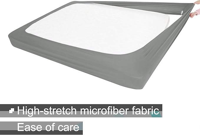 Box Spring Cover King Size - Jersey Knit & Stretchy Wrap Around 4 Sides Bed Skirt for Hotel & Home - King/Cal King/Olympic Queen, Light Gray