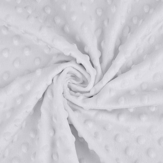 American Baby Company Heavenly Soft Chenille Receiving Blanket (30" x 40"), 2-Layer Design with Minky Dot & Silky Satin, White, for Boys and Girls
