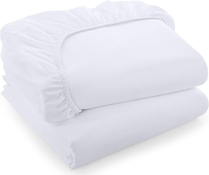 Utopia Bedding Twin XL Fitted Sheets - Bulk Pack of 2 Bottom Sheets - Soft Brushed Microfiber - Deep Pockets - Shrinkage & Fade Resistant - Easy Care (Twin XL, White)
