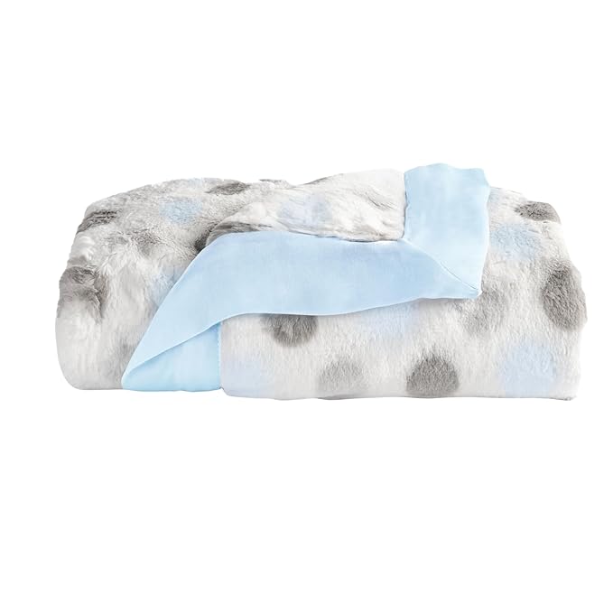Little Giraffe Unisex Luxe Dot Baby Blanket Blue One Size