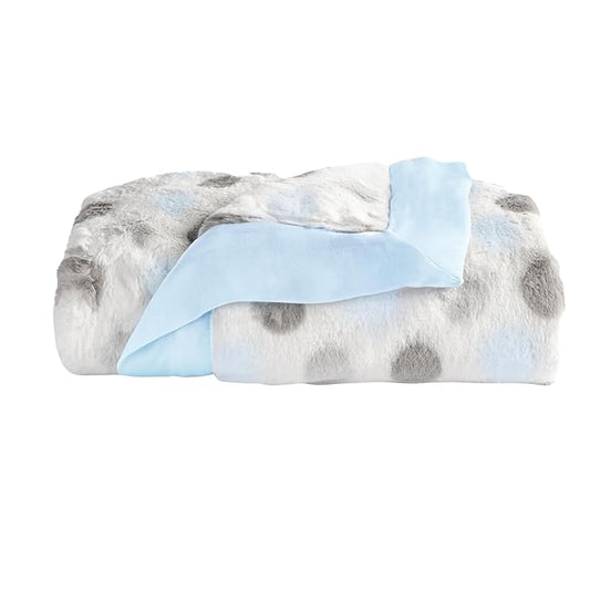 Little Giraffe Unisex Luxe Dot Baby Blanket Blue One Size