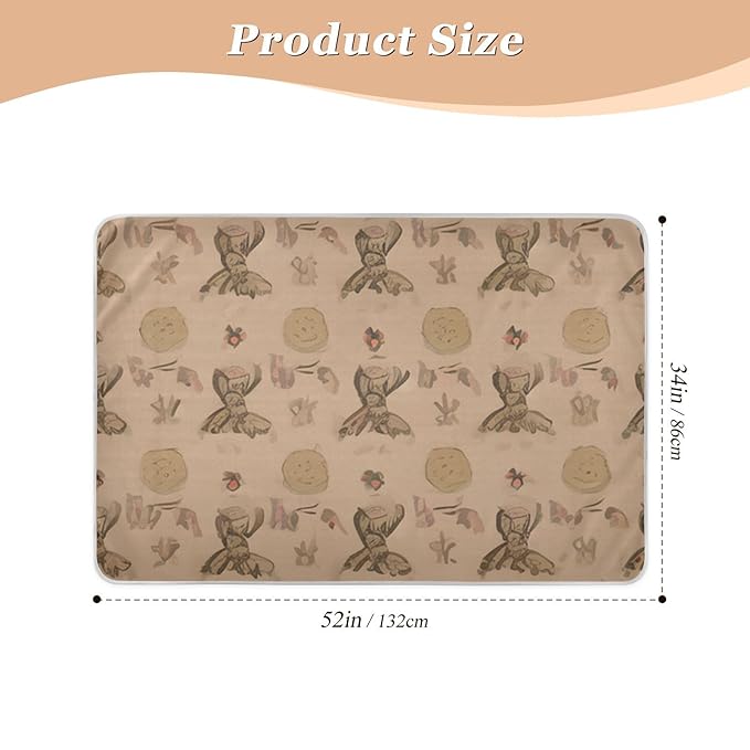 Waterproof Bed Pad Reusable Changing Pad Toddler Mattress Protector Large Pee Pad Baby Diaper Pad Soft Washable Liner Brown Bohemia