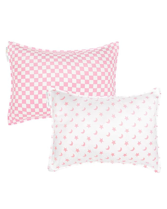 ALVABABY Toddler Pillowcases 2 Pack Organic Cotton Kids Pillow Cover Fit 13"x 18" or 12"x28" Envelope for Girl Boy Sleepy Travel 2TPW33A