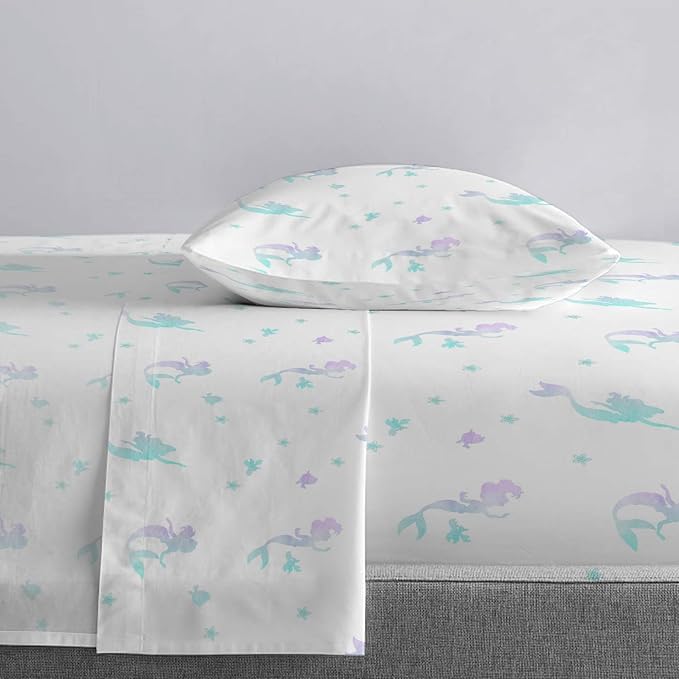 Jay Franco Disney Little Mermaid 5 Piece Twin Bed Set - Teal Color, Includes Comforter & Sheet - Bedding Features Ariel, Super Soft Fade Resistant Microfiber