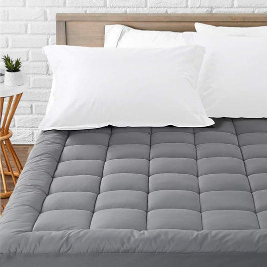 LEISURE TOWN Cotton Mattress Pad Twin XL Size Fitted Quilted Mattress Cover Pillow Top Mattress Topper Cooling Soft Breathable Mattress Protector with 8-21 Deep Pocket,Machine Washable (39x80 Grey)