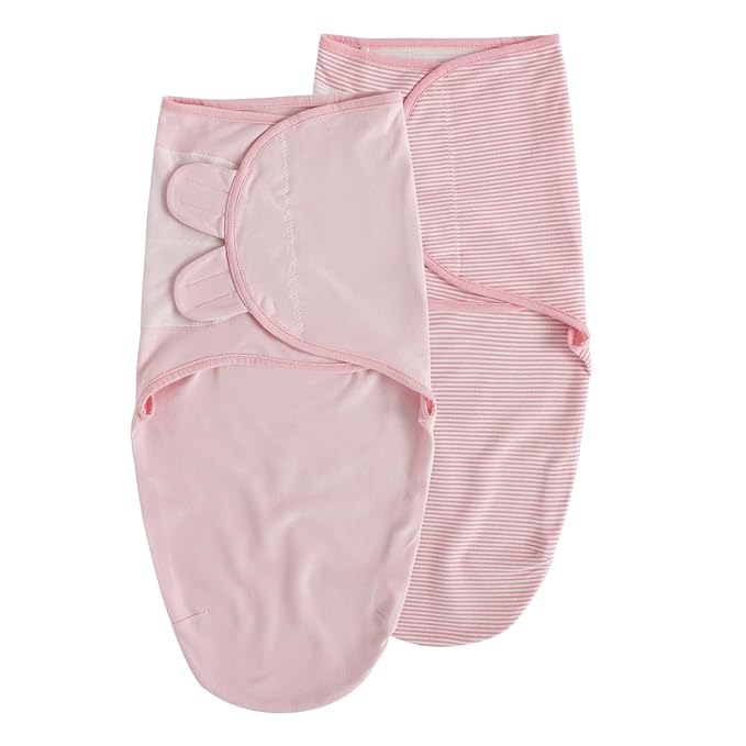 Organic Baby Swaddle Sleep Sacks, 2-Pack Swaddles for Newborns Baby Essentials, Infant 0-3 Months, 100% Cotton Soft & Snug Adjustable Wrap Nursery Swaddling Blankets Improves Sleep