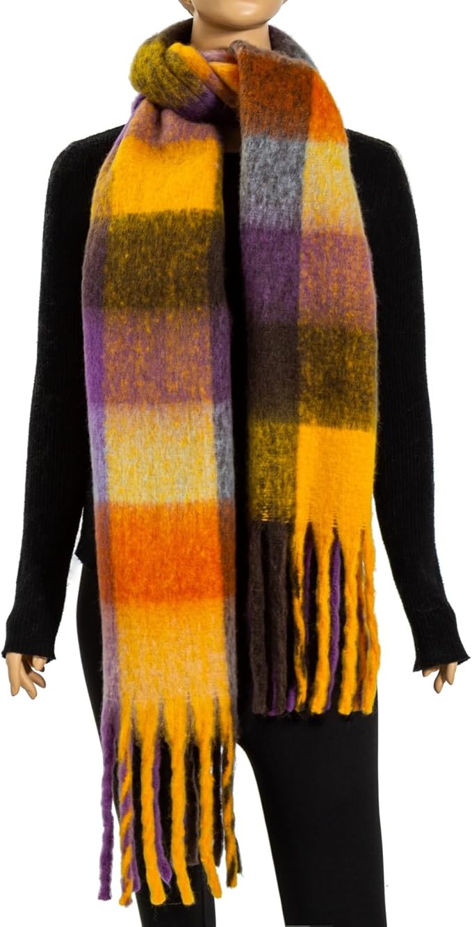 Winter Women Chunky Scarf Warm Blanket Big Thick Large Oversized Wrap Colorful Long Solid Scarves