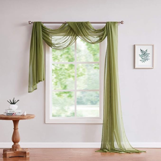 Warm Home Designs Sage Green Bed Canopy Curtains in 55 x 360 Inch Size. Our King Canopy Bed Curtains Work Great as Kids Canopy, Bed Scarf, Bed Curtain or to Enhance Bed Decor. BC Sage 360"