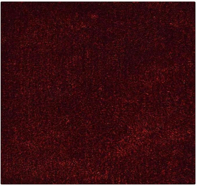 Rugsotic Carpets Hand Tufted Shag Polyester 8'x8' Square Area Rug Solid Red Black K00111