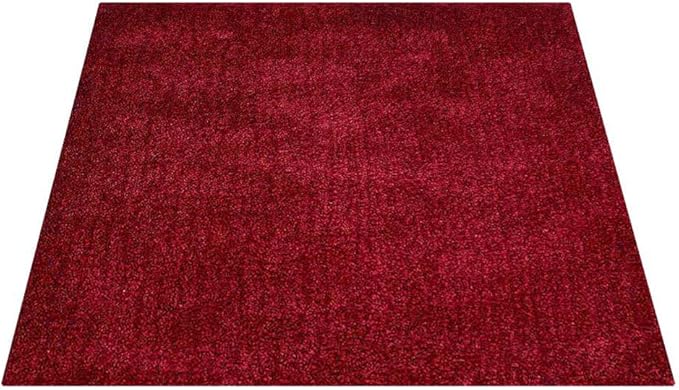 Hand Tufted SHAG Polyester ECO-Friendly Area Rugs - 8'x8', Square, Dark Pink, Solid Plain Design, High Pile Thick Handmade Anti Skid Area Rugs for Living Room, Bed Room K00111