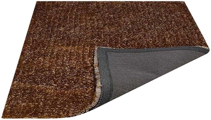 Hand Tufted SHAG Polyester ECO-Friendly Area Rugs - 10'x10', Square, Gold, Solid Plain Design, High Pile Thick Handmade Anti Skid Area Rugs for Living Room, Bed Room K00111