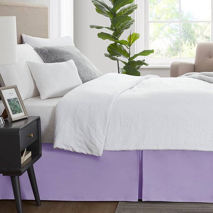 Nestl Lavender Bed Skirt Queen Size - Queen Bed Skirt 14 Inch Drop - Brushed Microfiber Bed Skirts - Hotel Quality Pleated Bed Skirt - Shrinkage & Fade Resistant