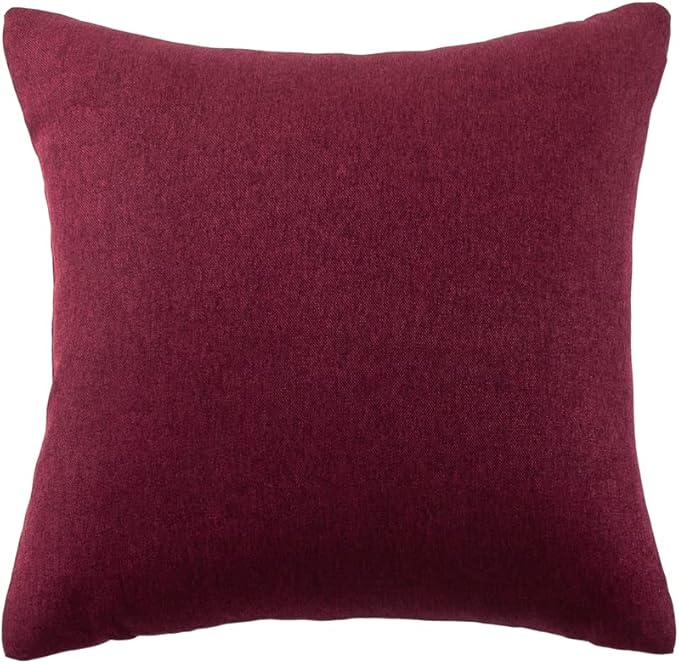 AMBERIS 2 Pillowcases (45×45cm)(Without Insert) Red, Imitation Linen Decorative 2 Pillowcases (Without Insert) for Home Hotel