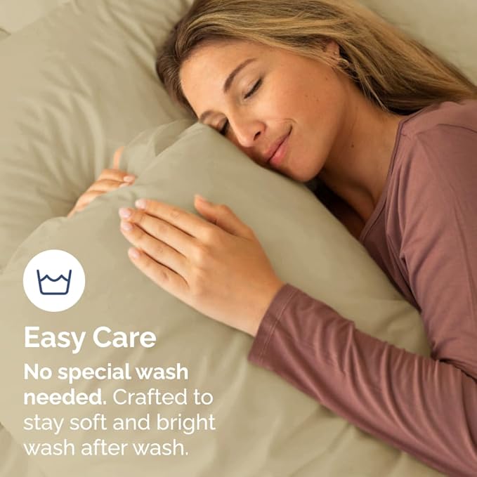 King Pillow Cases Set of 10 - Ultra Soft Hotel Quality Pillowcase Covers - Comfy & Wrinkle Free - Shrink, Stain and Fade Resistant - Easy-Care, Machine Washable Pillow Protectors - 10 Pcs Set - Beige