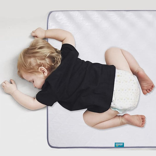 Waterproof Crib Mattress Protector 18" x 36", Non-Slip & Sturdy Mattress Pad Mat, 4 Layers Incontinence Bed Pad for Children Adults, Pets Training Pee Pad, White