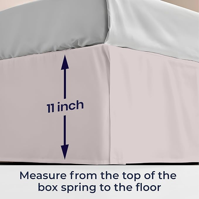 SGI Bedding 11 inch Drop Bed Skirt Twin Size - Platform Style with Secure Fit, Classic Tailored Look, Elegant Pleated Style Dust Ruffle, Split Corners, Wrinkle Resistant Microfiber - Warm Grey